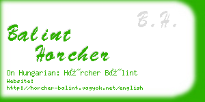 balint horcher business card